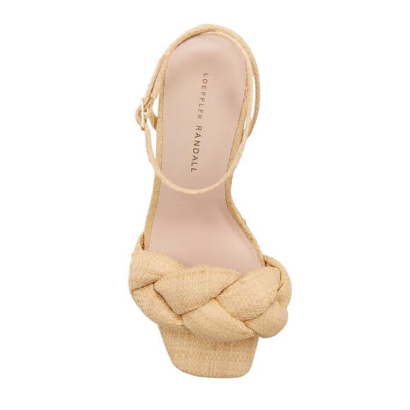 Loeffler Randall Fea braided woven platform neutral beige natural heel 7 - Picture 6 of 16